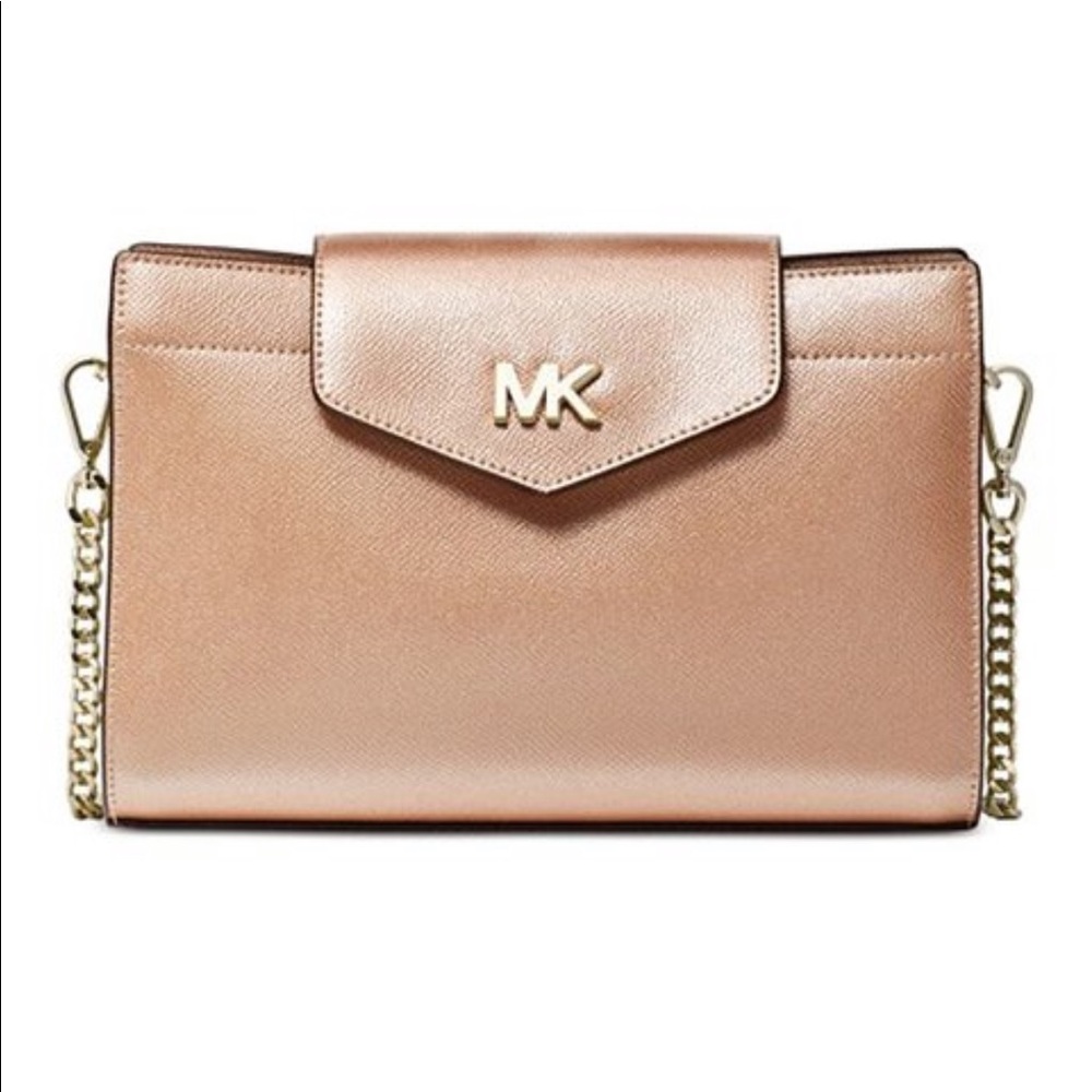 Michael Kors Gold Leather Crossbody Bag